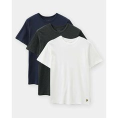 Футболка Lyle & Scott Basic 3 Pack T-shirt, 3 шт., размер S, белый, серый, синий