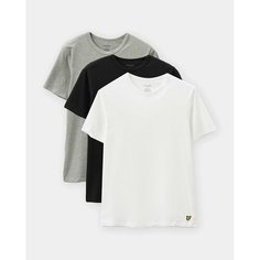 Футболка Lyle & Scott Basic 3 Pack T-shirt, 3 шт., размер M, черный, белый, серый