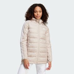 Пуховик adidas Essentials 3-stripes Light Down Hooded, размер S INT, Wonder Beige