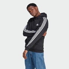 Худи спортивное adidas Essentials Fleece 3-Stripes Hoodie, размер M, , черный