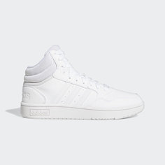 Кеды adidas Hoops 3.0 Mid, полнота F, размер 5,5 UK, cloud white/cloud white/dash grey