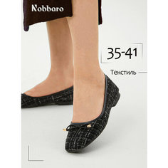 Балетки лодочки Nobbaro, размер 39, черный