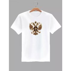 Футболка золотой герб России, размер 4XL, белый ZA Print