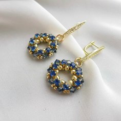 Серьги Камни Елены, кристаллы Swarovski, размер 40 мм