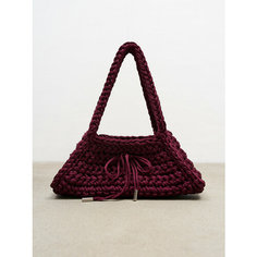 Сумка багет USACH, фактура вязаная, бордо