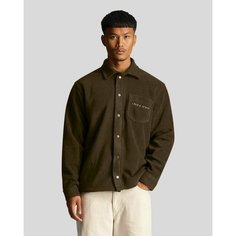 Куртка-рубашка Lyle & Scott Embroidered Fleece Overshirt, размер L, Olive