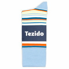Носки Tezido, размер 41-46, голубой, оранжевый, белый