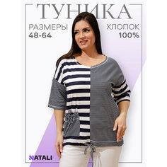 Футболка для кормящих мам Натали Суслова, размер 50, синий, белый, серый, черный