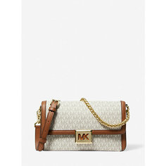 Сумка кросс-боди MICHAEL KORS Michael Kors Sonia Medium Logo Shoulder Bag, фактура зернистая, бежевый