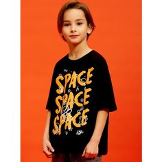 Футболка Juno, размер 134, черный/оранжевый