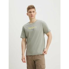 Футболка Pepe Jeans, размер M, серо-зеленый