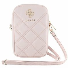 Сумка кросс-боди GUESS, фактура стеганая, розовый