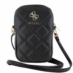 Сумка кросс-боди GUESS, фактура стеганая, черный