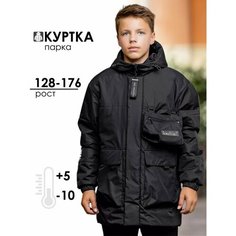 Парка Batik, размер 164, черный Батик