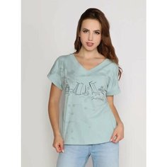 Футболка Fashion Margo, размер 54, серый, голубой