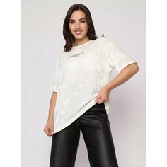 Футболка Fashion Margo, размер 54, белый, бежевый