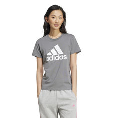 Футболка спортивная adidas LOUNGEWEAR Essentials Logo, размер L INT, серый