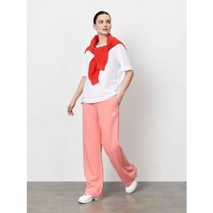 Брюки спортивные JUST CLOTHES Коралловый. Декор термологотип. Карманы спереди 2 б/заст, сзади нет. Пояс резинка+утяг шнурок. Д 108, размер L, коралловый