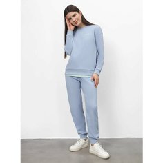 Брюки спортивные JUST CLOTHES Голубой. Декор термологотип. Карманы сбоку по шву 2 б/заст, сзади нет. Пояс резинка+утяг шнурок. Д, размер M, голубой