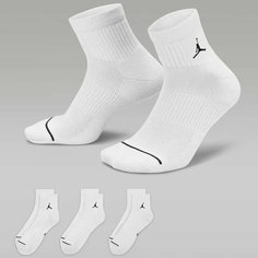 Носки Jordan U J ED CUSH POLY ANKLE 3PR 144, комплект, 3 пары, размер L, белый