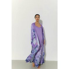 Халат FLEURSILK, размер L, сиреневый/мульти