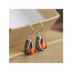 Серьги, фианит, оранжевый, серый, красный be Self True Jewel