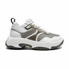 Кроссовки CALVIN KLEIN SOLE SOCK LACEUP PU-NY, размер T40, белый/коричневый