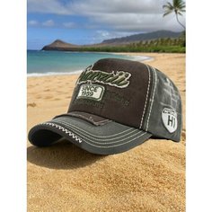 Бейсболка мужская Hawaii для мужчин, размер 55-60, зеленый/коричневый Без бренда