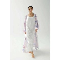 Халат FLEURSILK, размер L, белый/мульти
