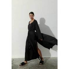 Халат FLEURSILK, размер XS, черный