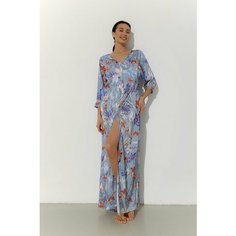 Халат FLEURSILK, размер M, серый/мульти