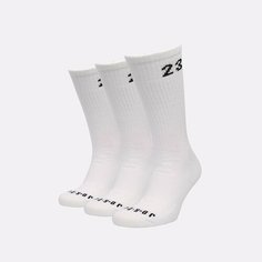Носки Jordan Essentials Crew Socks, комплект, 3 пары, размер XL, белый