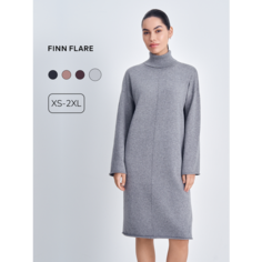 Платье FINN FLARE Вязаное, размер S(170-88-94), серый меланж