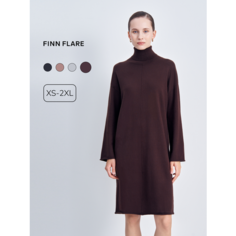 Платье FINN FLARE Вязаное, размер XS(164-84-90), коричневый