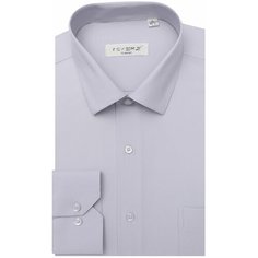 Рубашка прямой крой, длинный рукав, размер 40/41 L, серый Shemart