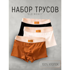 Трусы Old Money, комплект из 3 шт., размер XL, черный Нет бренда