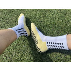 Носки Противоскользящие 2 пары носков для спорта "Футбол и Бег" Белые, комплект, 2 пары, размер 37,38,39,40,41,42,43,44, белый Нет бренда