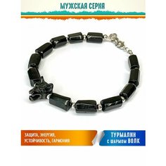 Браслет, турмалин черный, черный Нет бренда