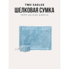 Сумка кросс-боди TWO EAGLES, фактура бархатистая, голубой