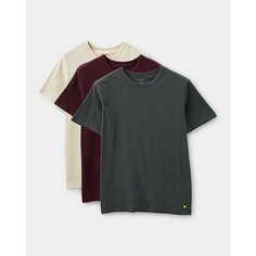 Футболка Lyle & Scott Basic 3 Pack T-shirt, 3 шт., размер XL, бежевый, серый, бордовый