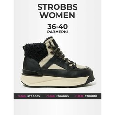 Кроссовки STROBBS, полнота 6 (RU)/ на среднюю стопу, размер 37, черный/бежевый