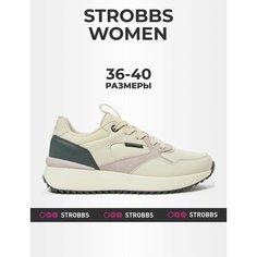 Кроссовки STROBBS, полнота 6 (RU)/ на среднюю стопу, размер 39, бежевый/розовый