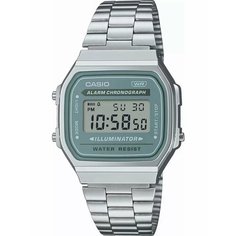 Наручные часы CASIO Vintage, серебряный, зеленый