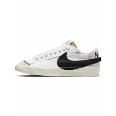 Кроссовки NIKE Blazer Low 77 Jumbo, полнота F (EU)/ на среднюю стопу, размер 9 US, белый, черный
