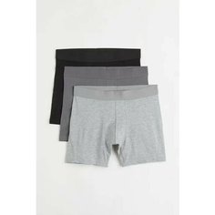 Трусы H&M, комплект из 3 шт., размер M, серый графит