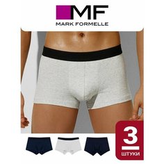 Трусы MARK FORMELLE нижнее белье, комплект из 3 шт., размер 94-104, синий, серый