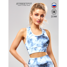 Топ спортивный STREETFIT, размер XL, тай-дай синий