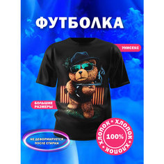 Футболка РУССКАЯ СУВЕНИРНАЯ КОМПАНИЯ Медведь (Bear), размер M, коричневый, черный