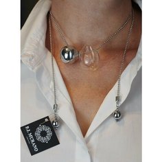 Колье PJ Murano, стекло, серебряный, бесцветный