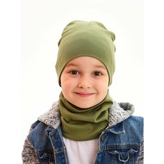 Шапка бини BROHATS для мальчиков, размер 48, хаки